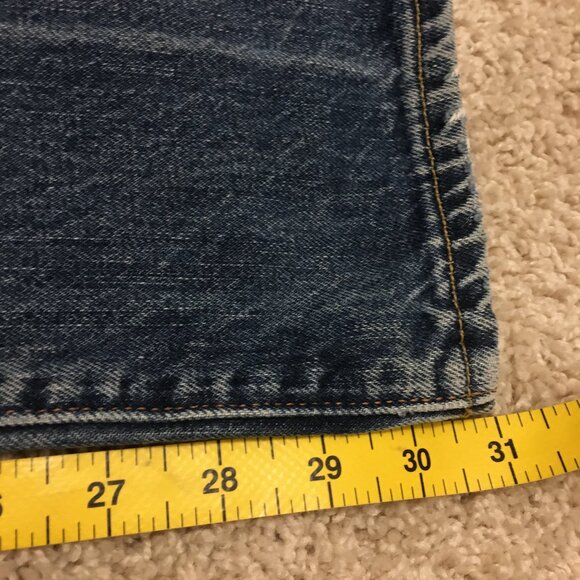 Abercrombie & Fitch Slim & Straight Blue Distressed Denim Jeans - Picture 15 of 16